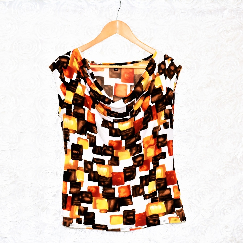 Premise cowl neck print top